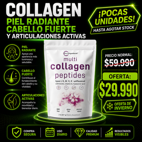 VitalCollagen™ – Piel Radiante, Cabello Fuerte y Articulaciones Activas